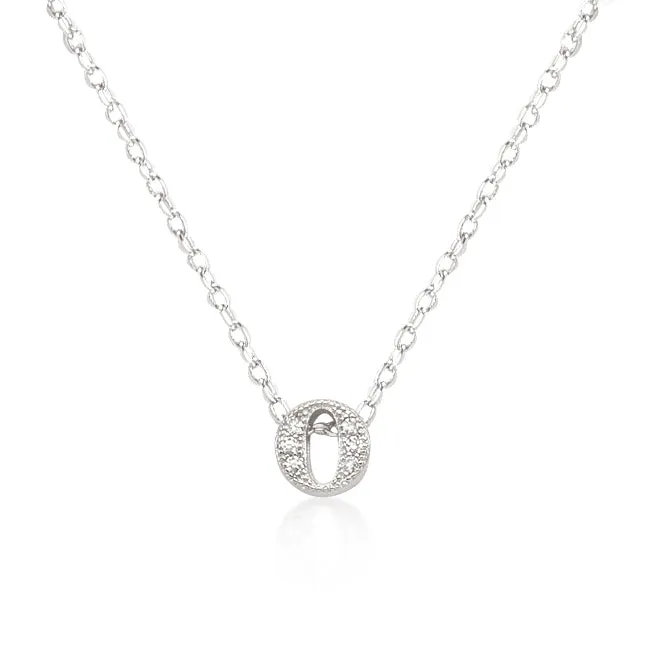 LOVCIA Sparkling Initial O Necklace with Micro-Pave Cubic Zirconia