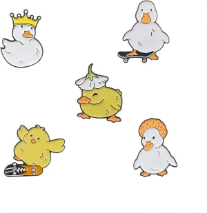 Lovely Animal Enamel Pins Set - Cartoon Cat Frog Dog Duck Brooches Badges Brooches for Backpack Hat Bag, Gifts for Friends Family