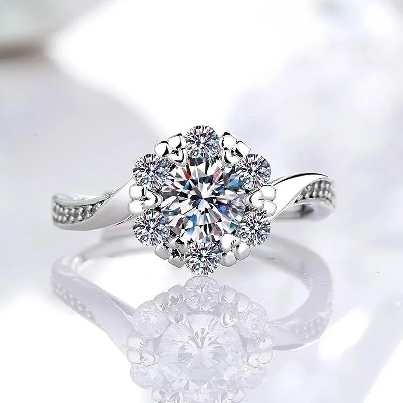 Luxurious Geometric Copper Plating Artificial Rhinestones Open Ring