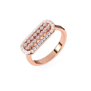 Luxurious Horizontal Lab Grown Diamond Ring Gift For Her