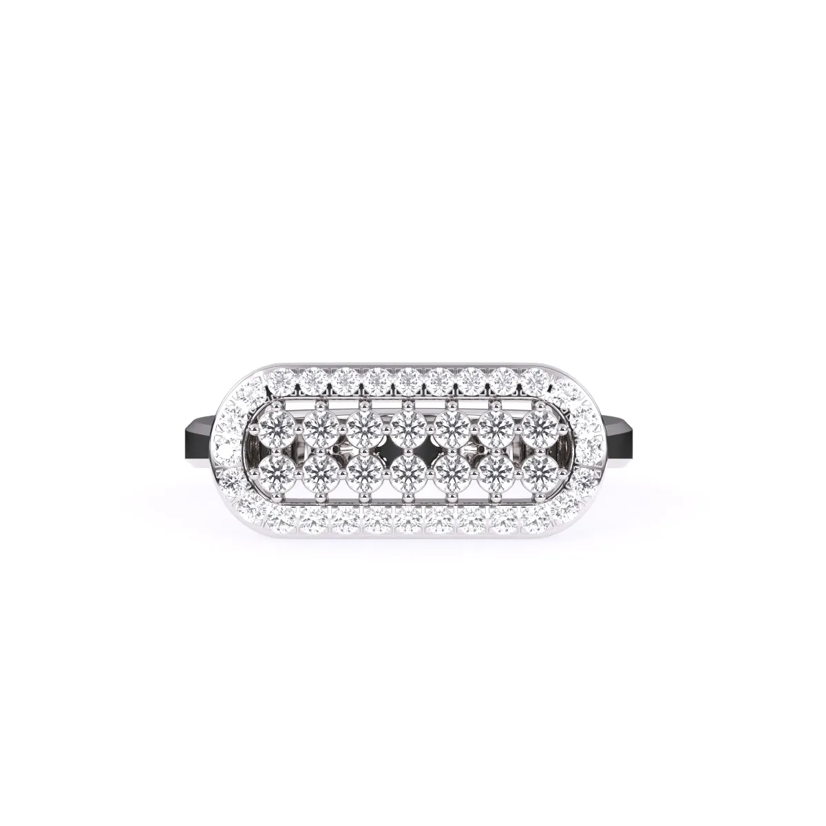 Luxurious Horizontal Lab Grown Diamond Ring Gift For Her