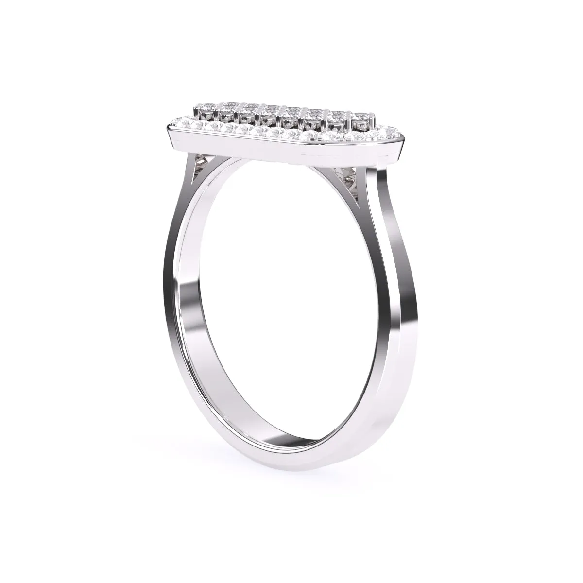 Luxurious Horizontal Lab Grown Diamond Ring Gift For Her