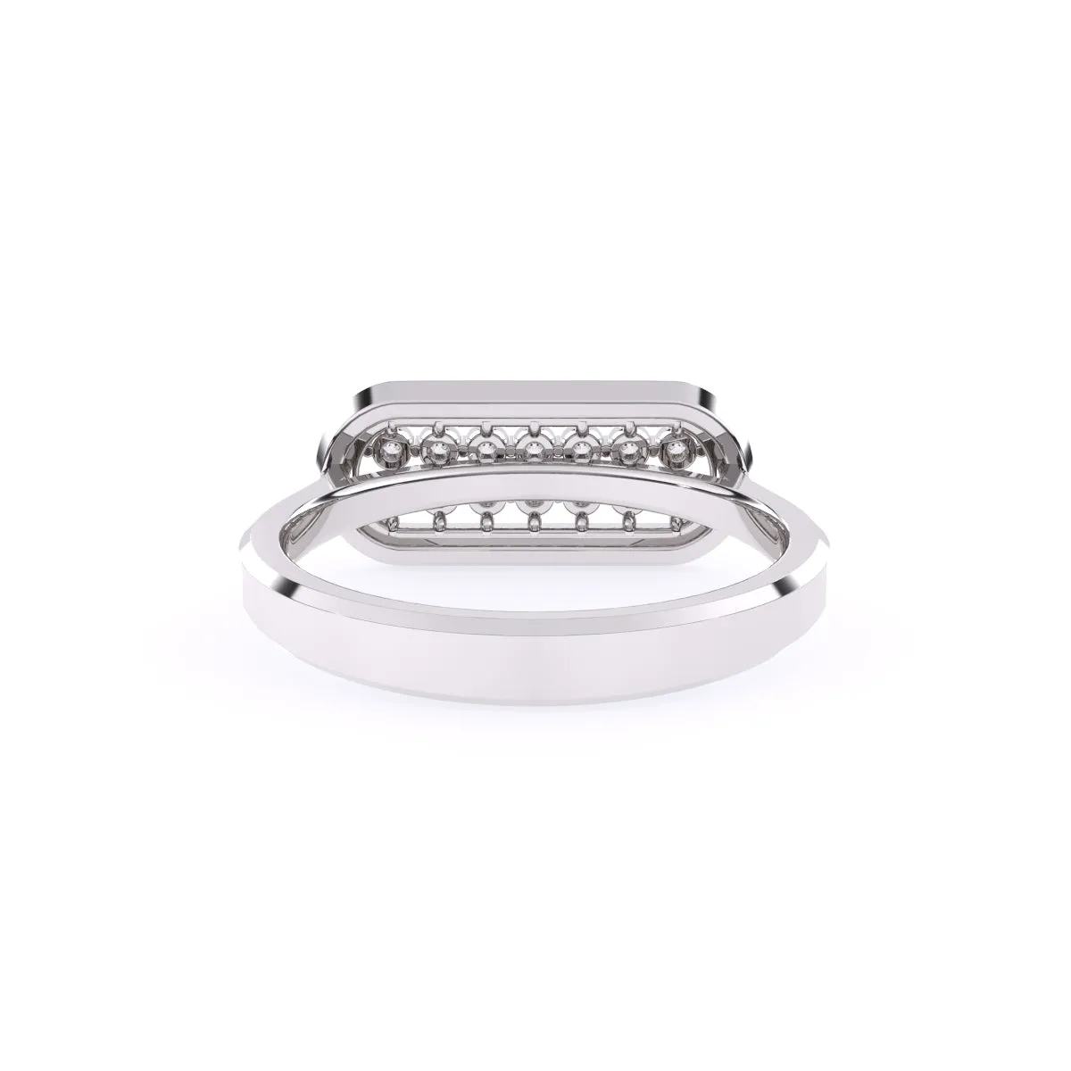 Luxurious Horizontal Lab Grown Diamond Ring Gift For Her