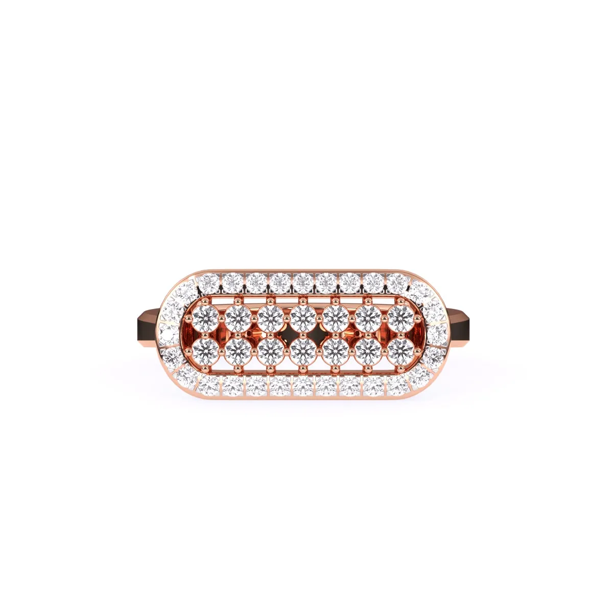 Luxurious Horizontal Lab Grown Diamond Ring Gift For Her
