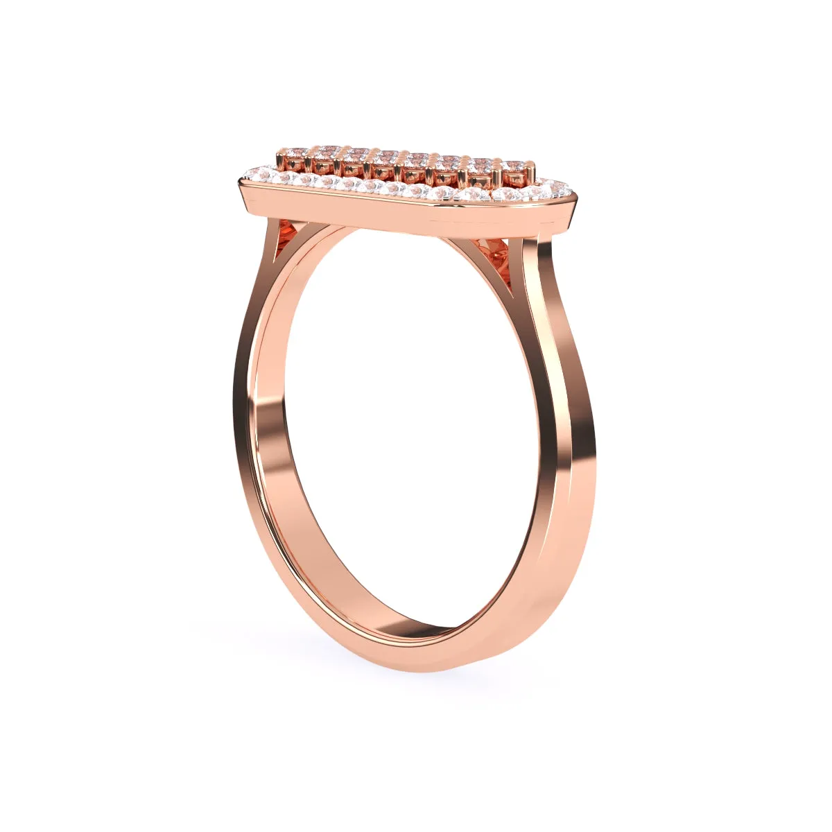 Luxurious Horizontal Lab Grown Diamond Ring Gift For Her