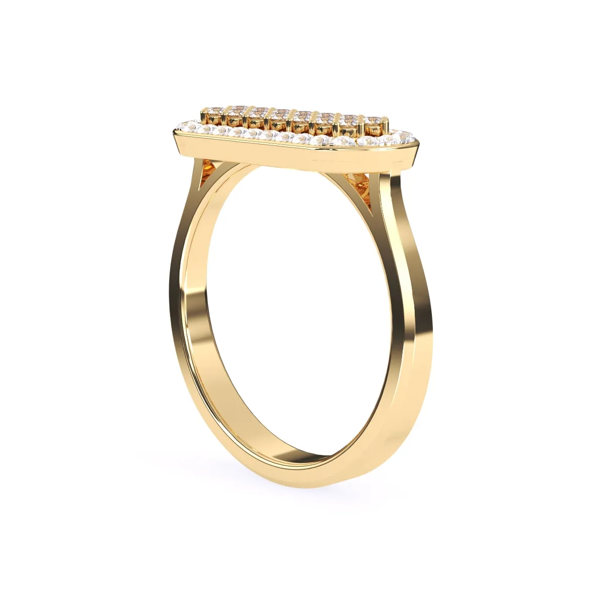 Luxurious Horizontal Lab Grown Diamond Ring Gift For Her