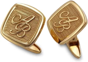 Luxury Custom cufflinks - Engraved initial cufflinks - Personalized cufflinks - Gold cufflinks or Silver cufflinks engraved (Gold Plated Silver)