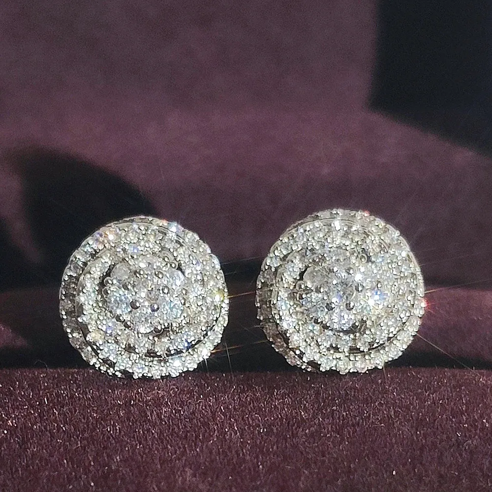 Luxury Spiral Crystals Stud Earrings for Women Fashion Versatile Jewelry Accessories