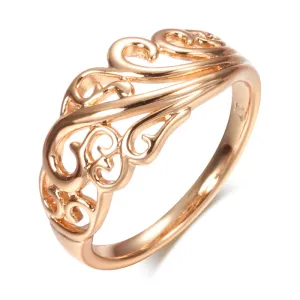 Luxury Top Quality Hollow Crown Filled Rose Gold of 14-Karat Purity New Trend Rings - Fashion Classic Jewelry Gifts