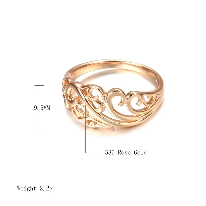 Luxury Top Quality Hollow Crown Filled Rose Gold of 14-Karat Purity New Trend Rings - Fashion Classic Jewelry Gifts