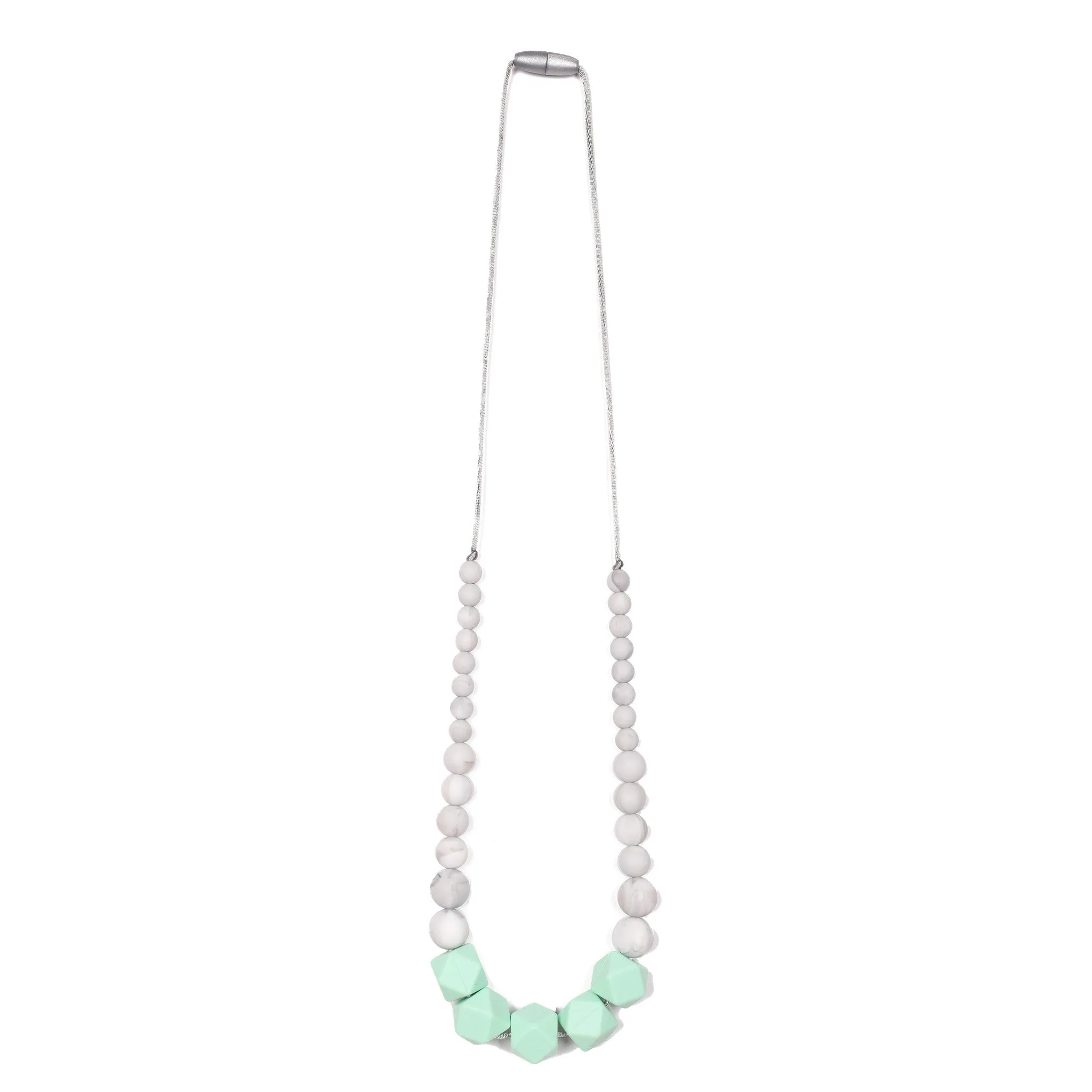 Madison Teething Necklace - Mint/Marble