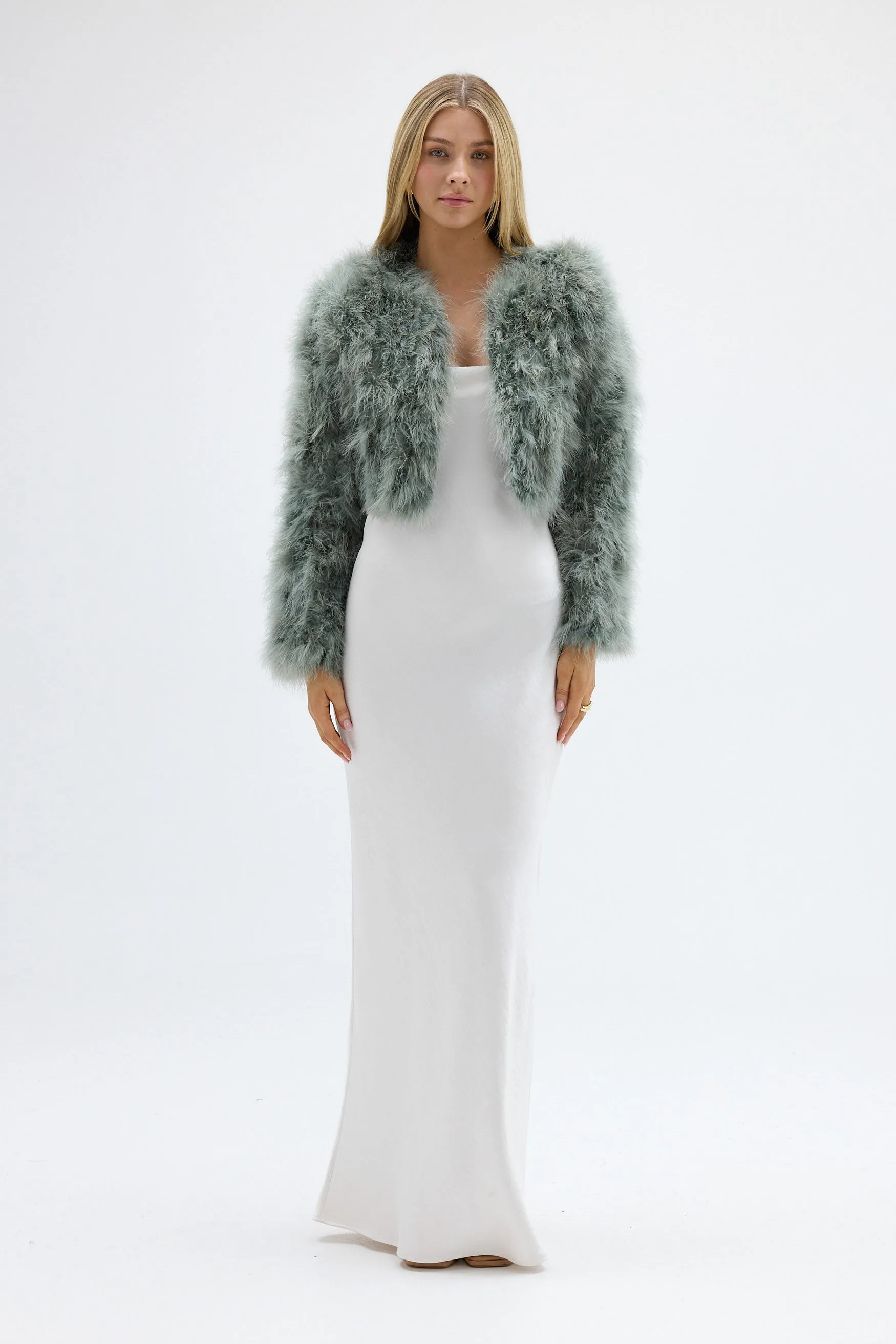 Manhattan Crop Jacket - Sage