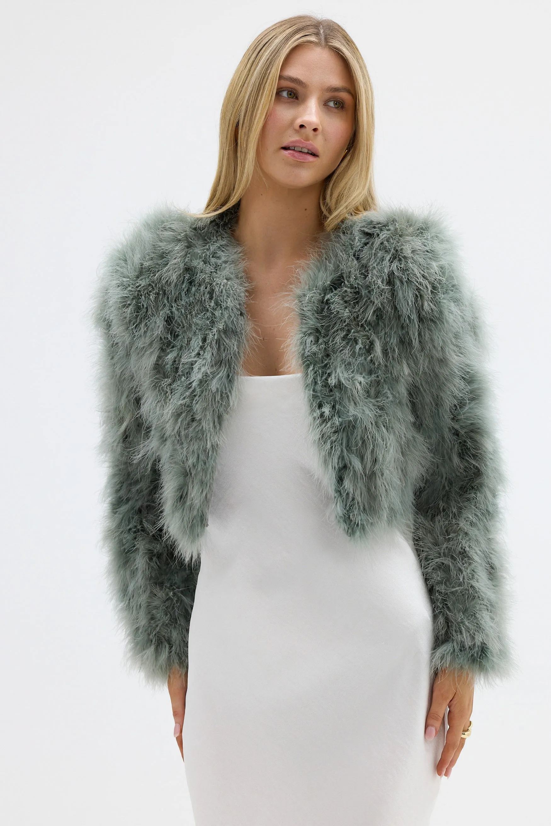 Manhattan Crop Jacket - Sage