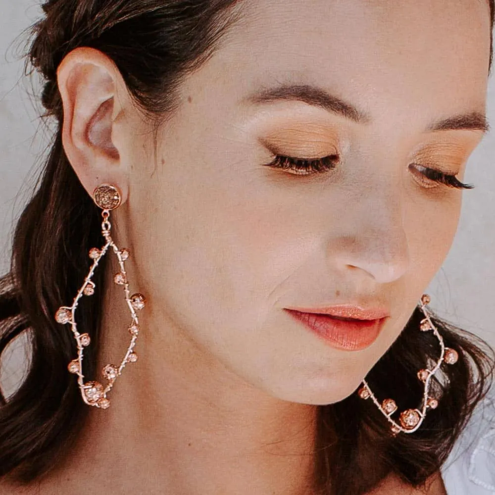 Marcie Rose Gold Lava Rock Earrings