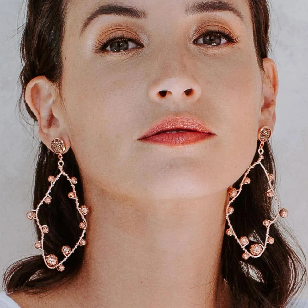 Marcie Rose Gold Lava Rock Earrings