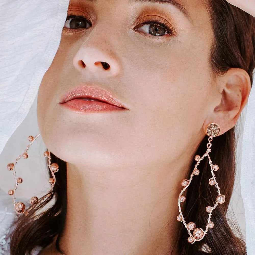 Marcie Rose Gold Lava Rock Earrings