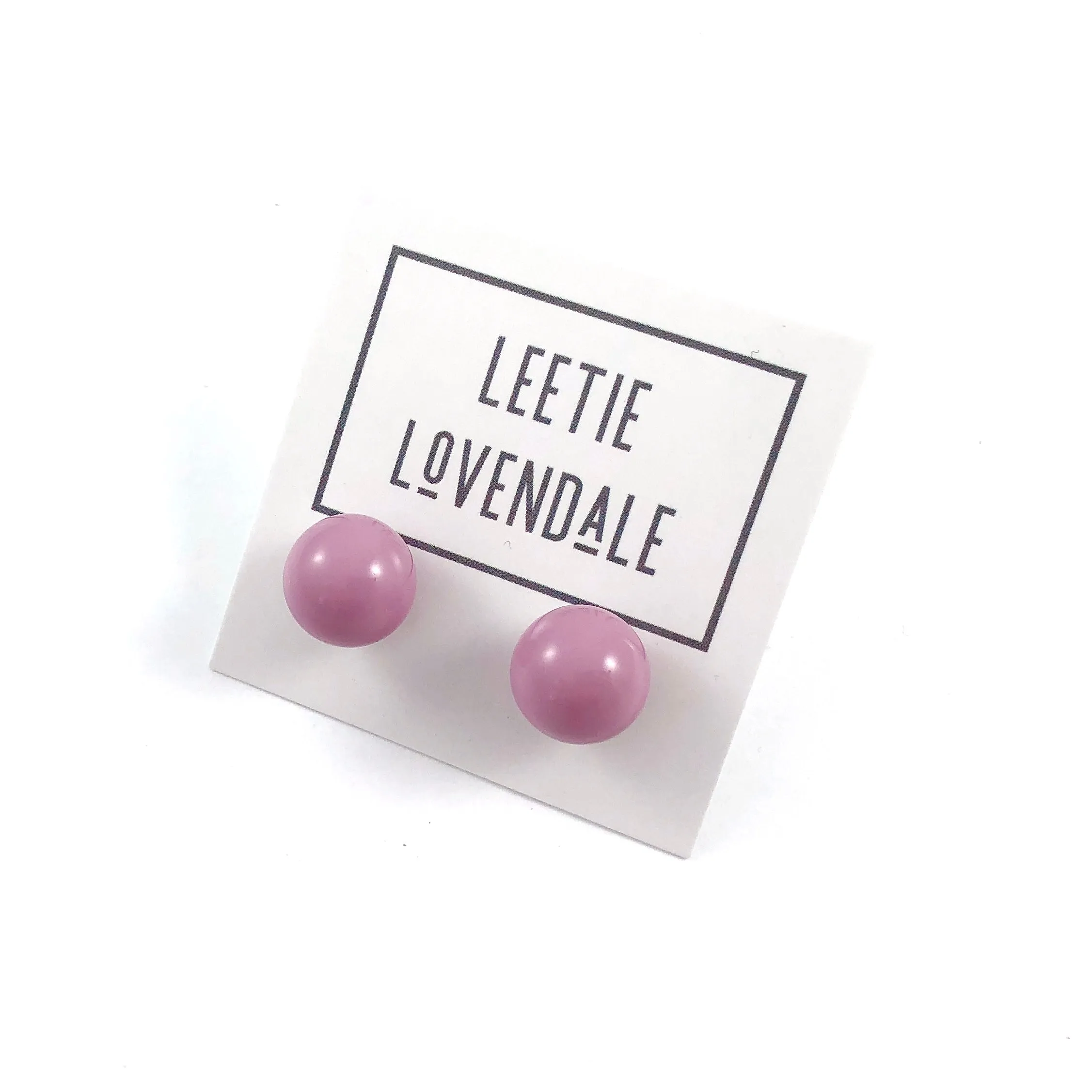 Mauve Purple Ball Stud Earrings