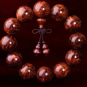 Meditation Buddhist Prayer Beads Necklace, Bracelet, Prayer Beads Mala Bracelet Natural Wood Tibetan Buddhist Buddha Meditation Mala Couple Jewelry for Unisex (Size : 20mm)