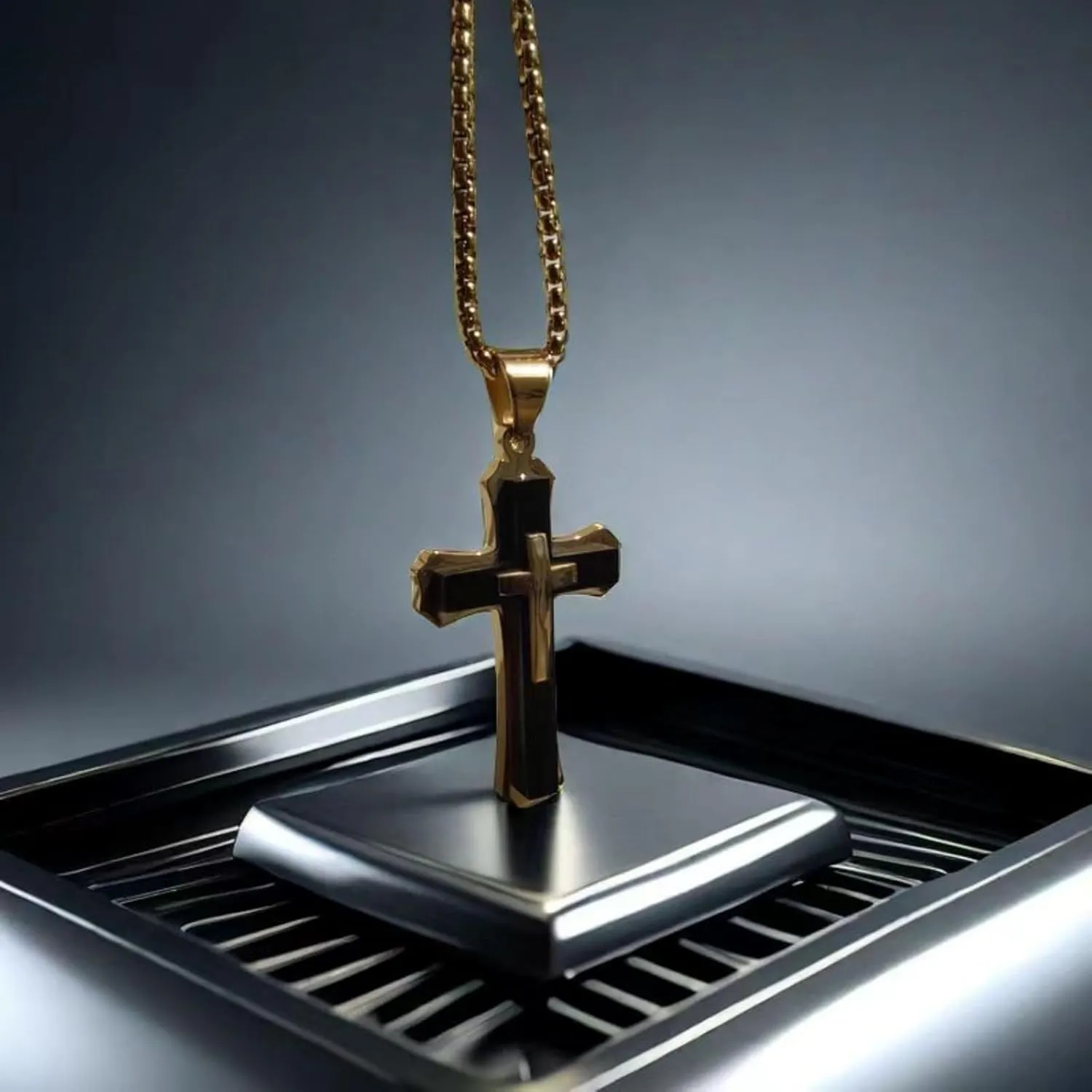 Mens Cross Necklaces Stainless Steel Cross Pendant Necklace For Men