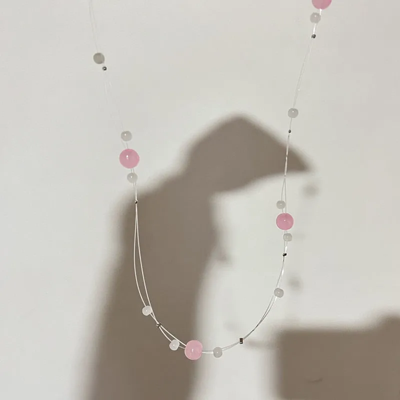 Mermaid's Tears Necklace Ocean Sea Invisible Transparent chain Fishing Line Short Chain Beach Pendants Transparent Necklaces