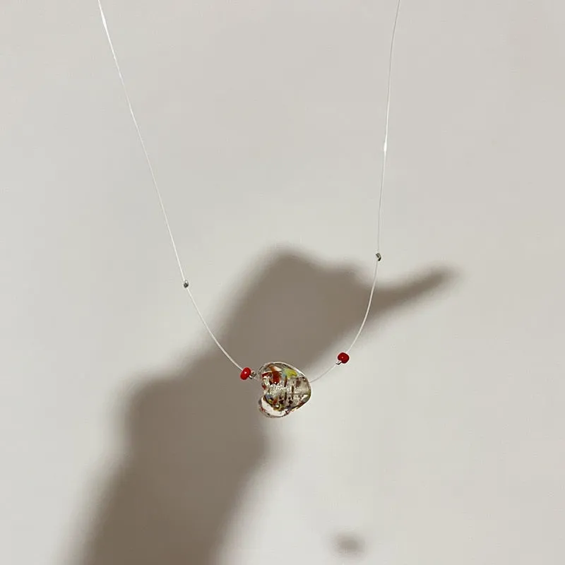 Mermaid's Tears Necklace Ocean Sea Invisible Transparent chain Fishing Line Short Chain Beach Pendants Transparent Necklaces