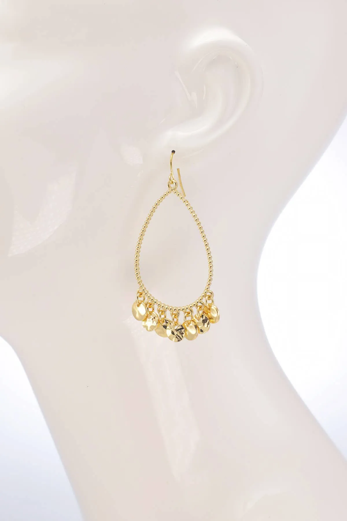 Metal Teardrop Earrings w/ Charms