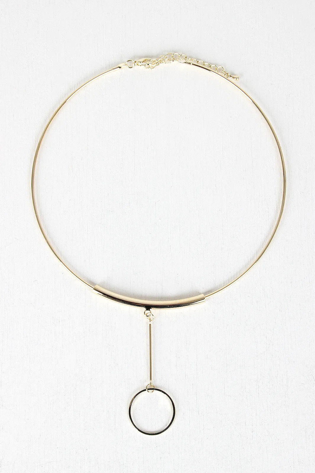 Metallic Circle Charm Choker