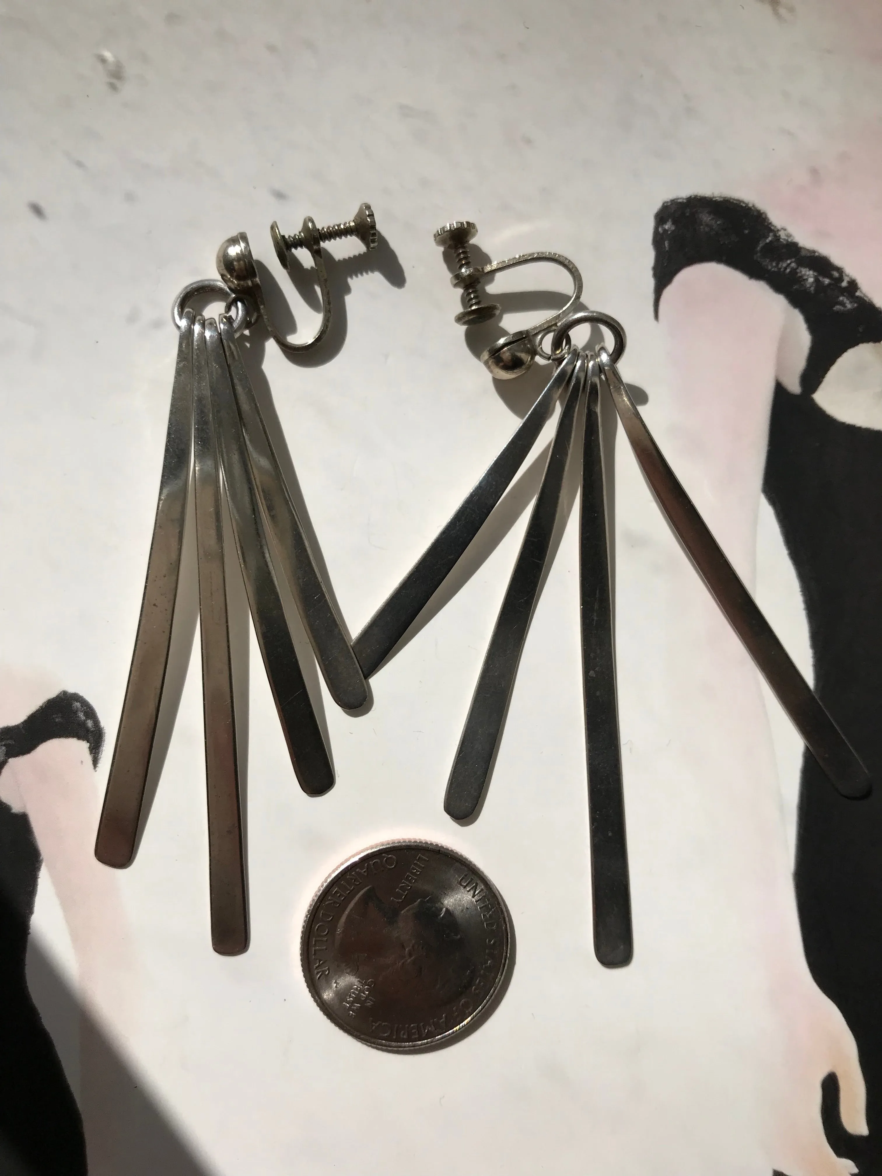 Mexican Silver Fringe Earrings