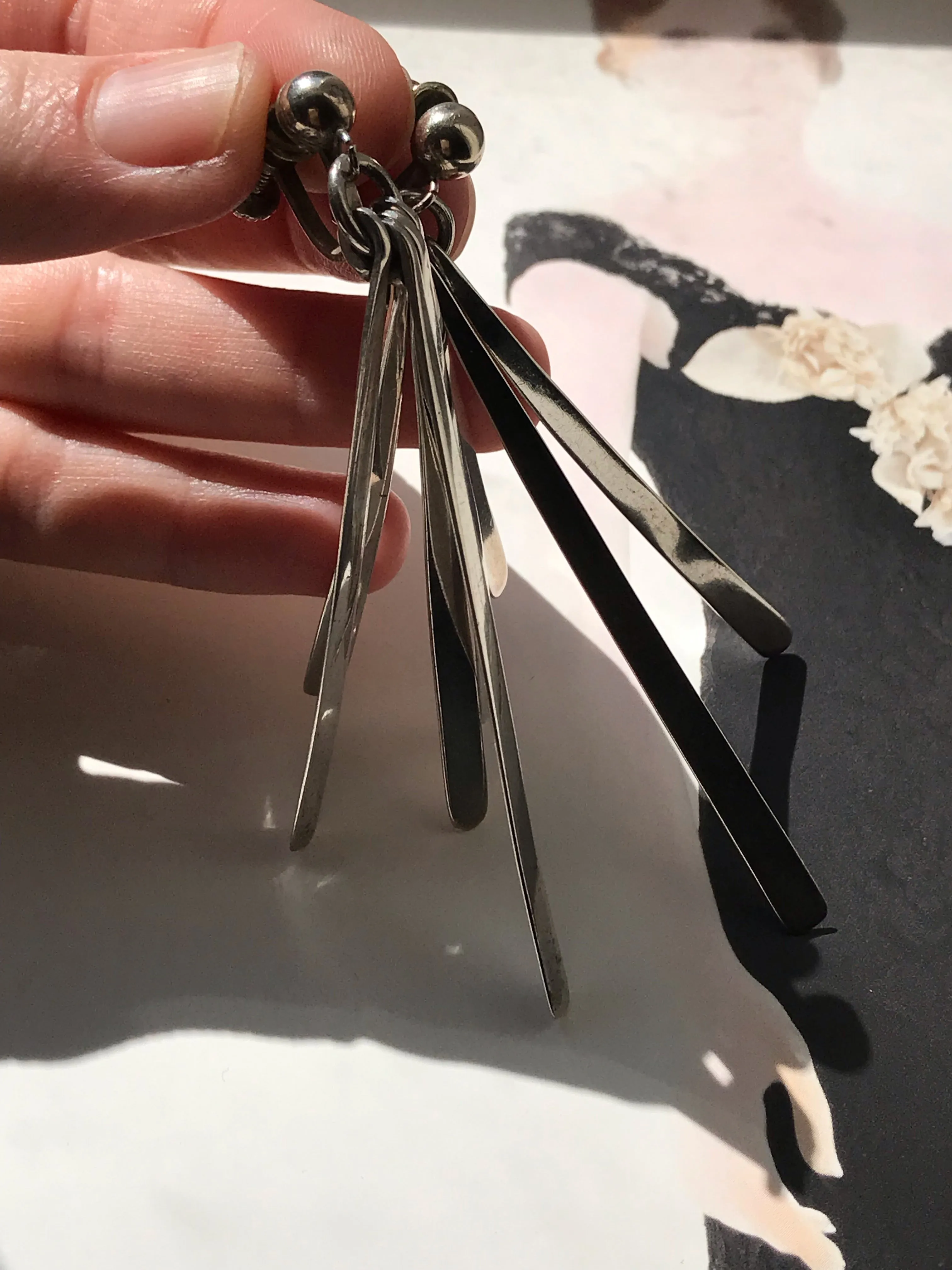 Mexican Silver Fringe Earrings