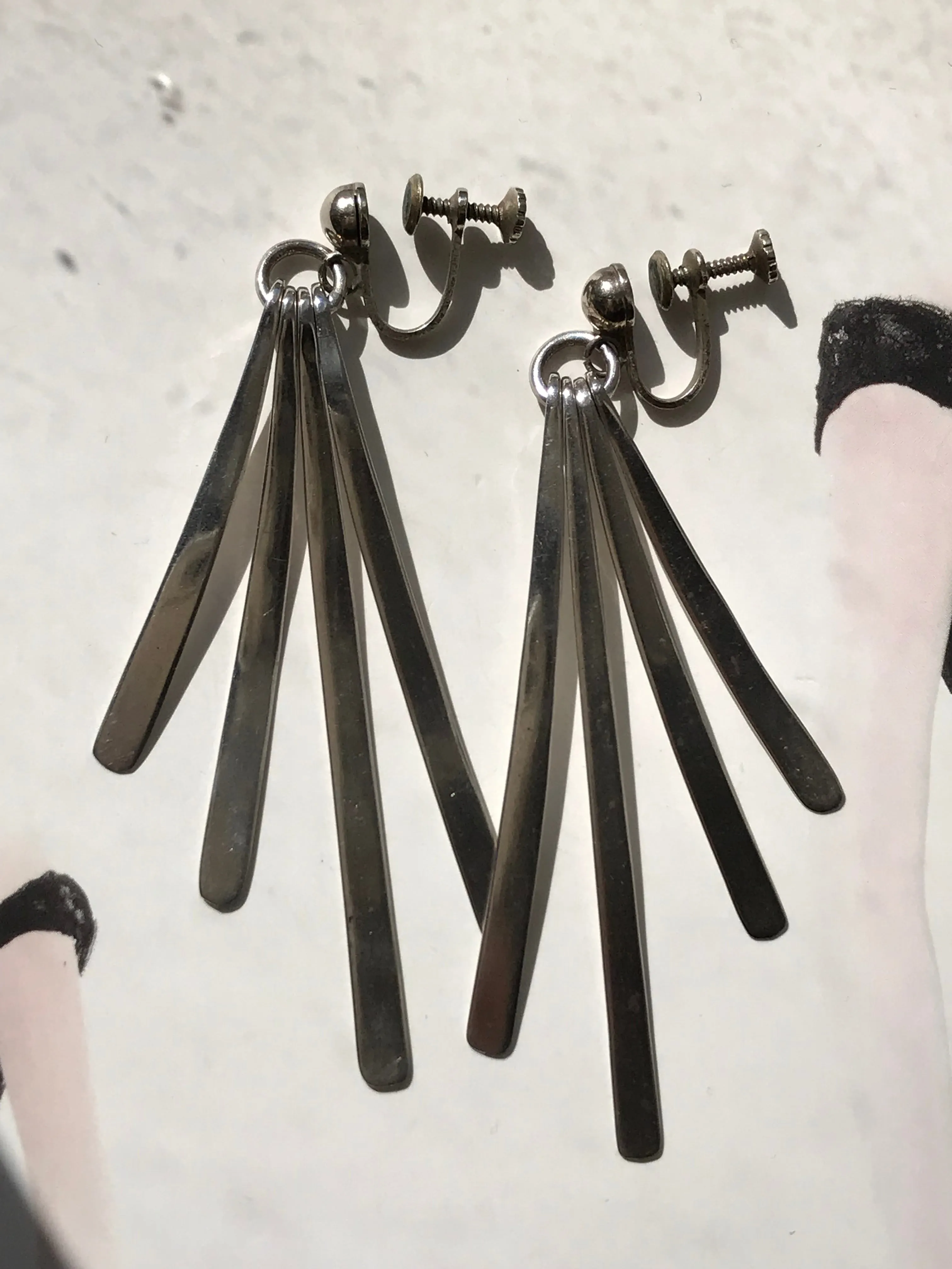 Mexican Silver Fringe Earrings