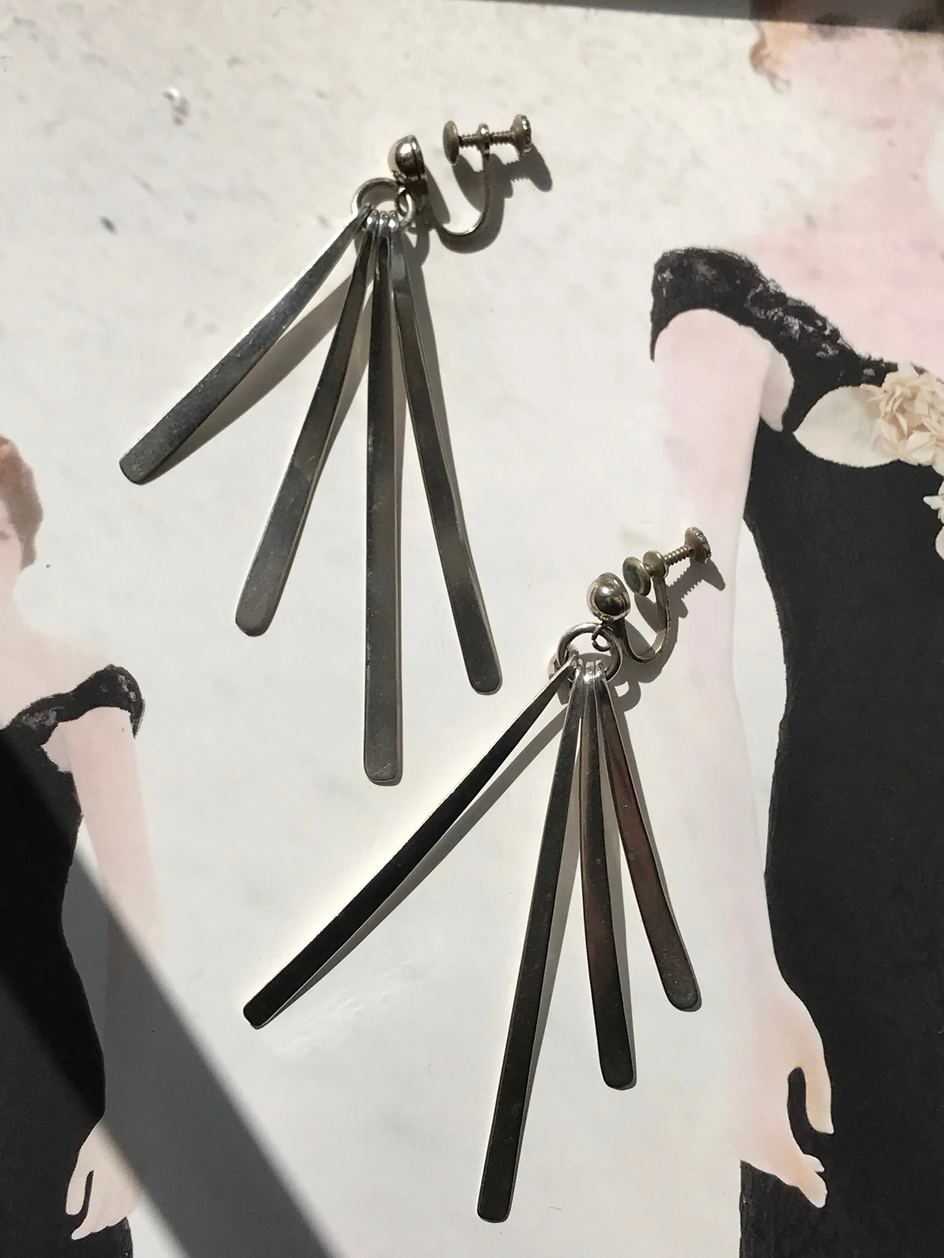 Mexican Silver Fringe Earrings