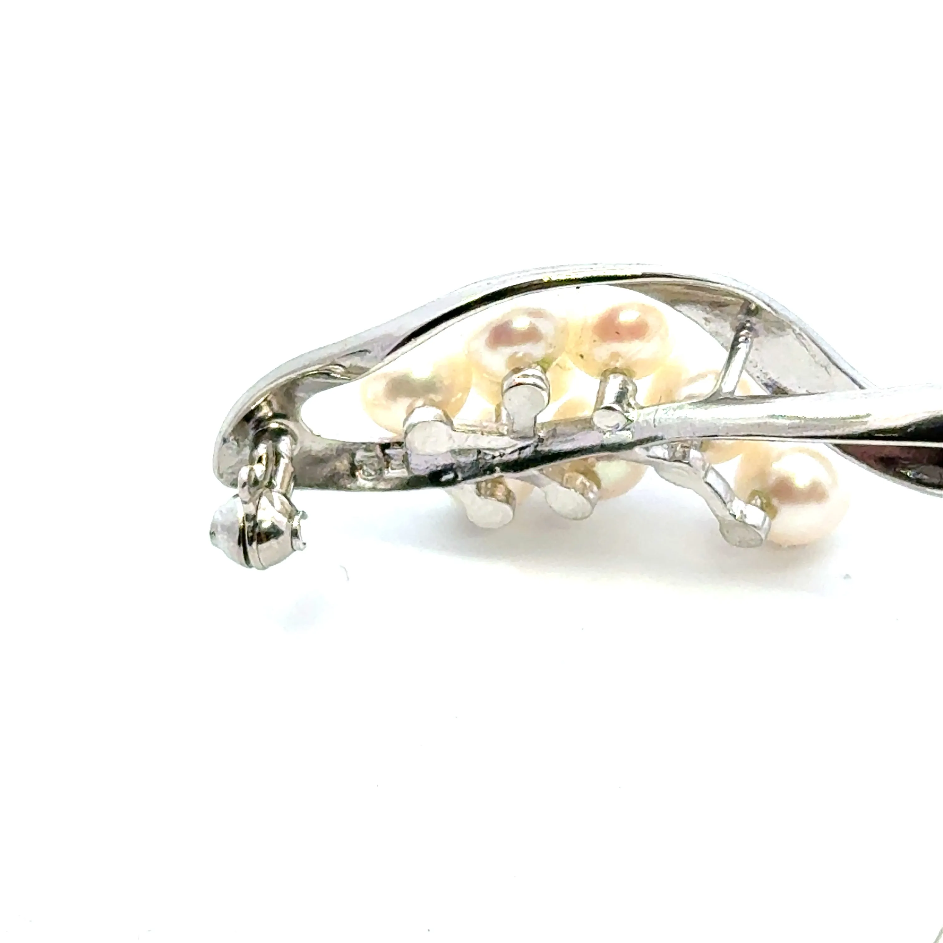 Mikimoto Akoya Pearl Brooch Sterling Silver 5.3 mm Estate M444