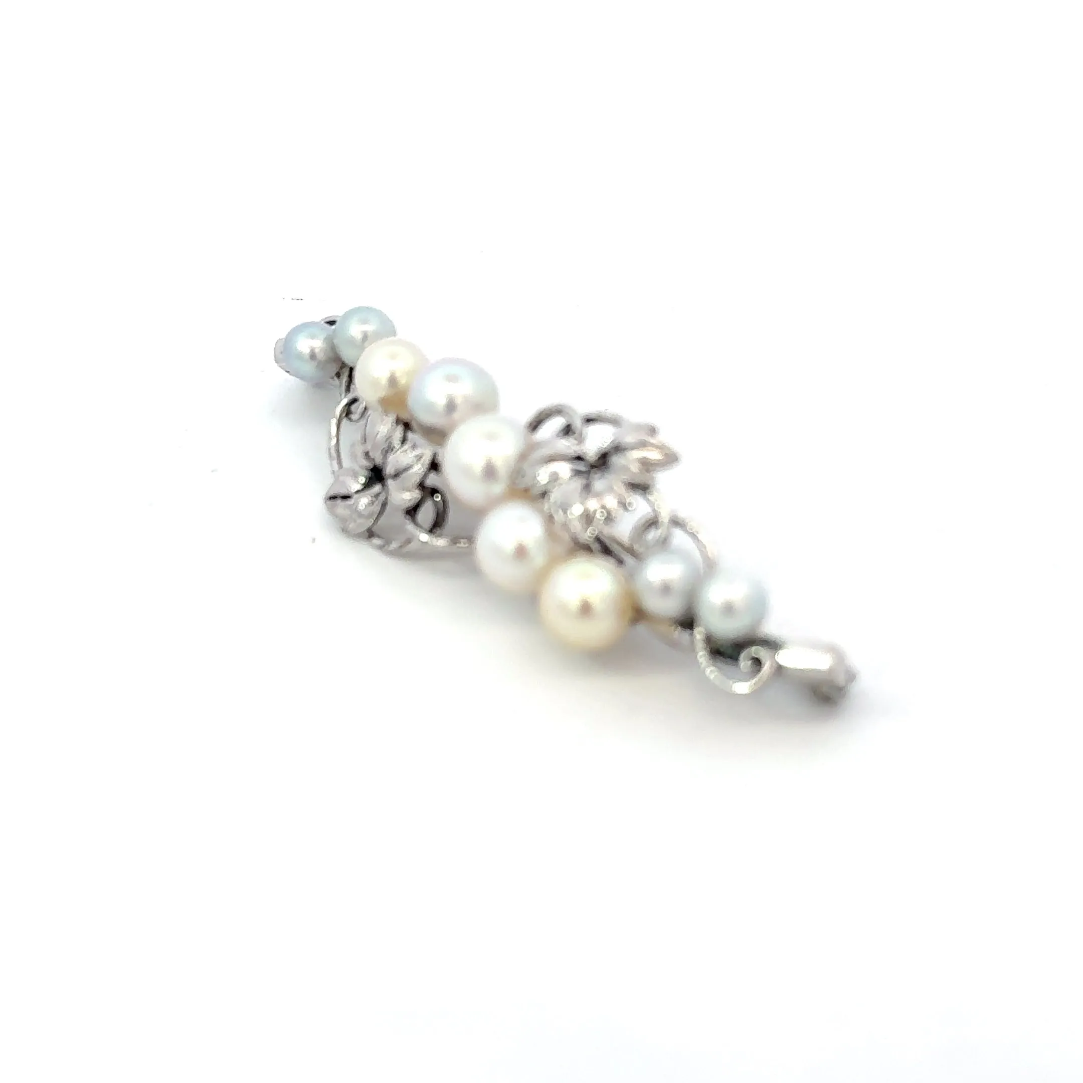 Mikimoto Akoya Pearl Brooch Sterling Silver 6.8 mm Estate 8 Grams M443