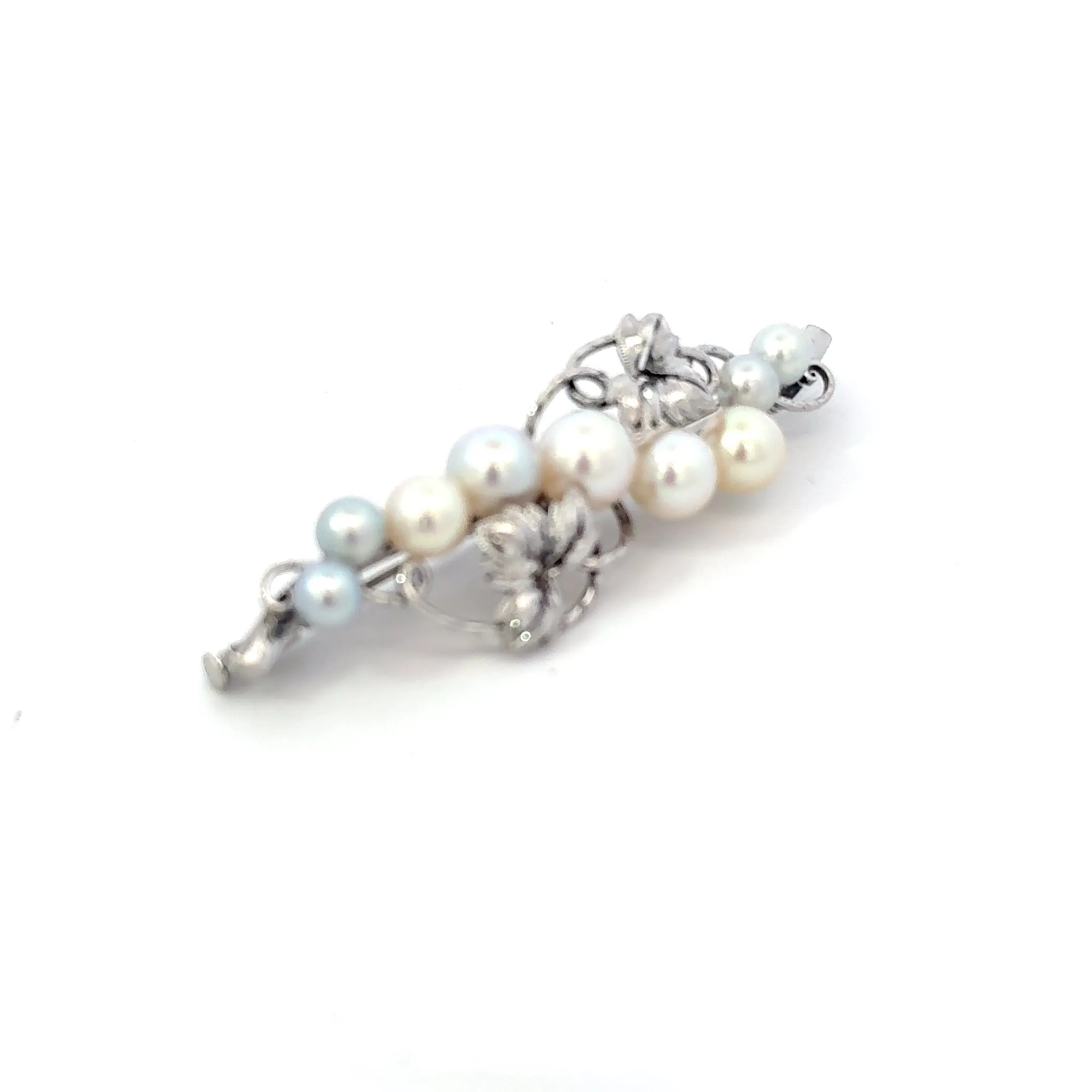 Mikimoto Akoya Pearl Brooch Sterling Silver 6.8 mm Estate 8 Grams M443