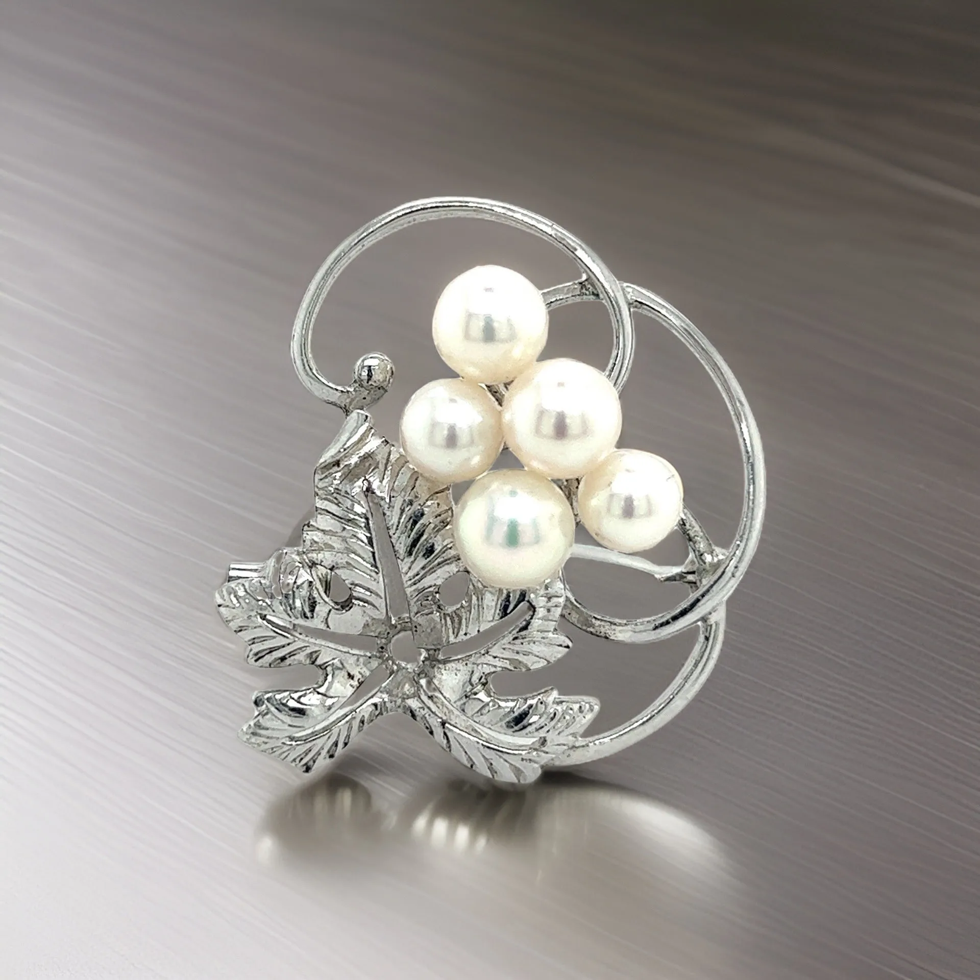 Mikimoto Authentic Estate Akoya Pearl Brooch Pin Sterling Silver 5.85 mm M302