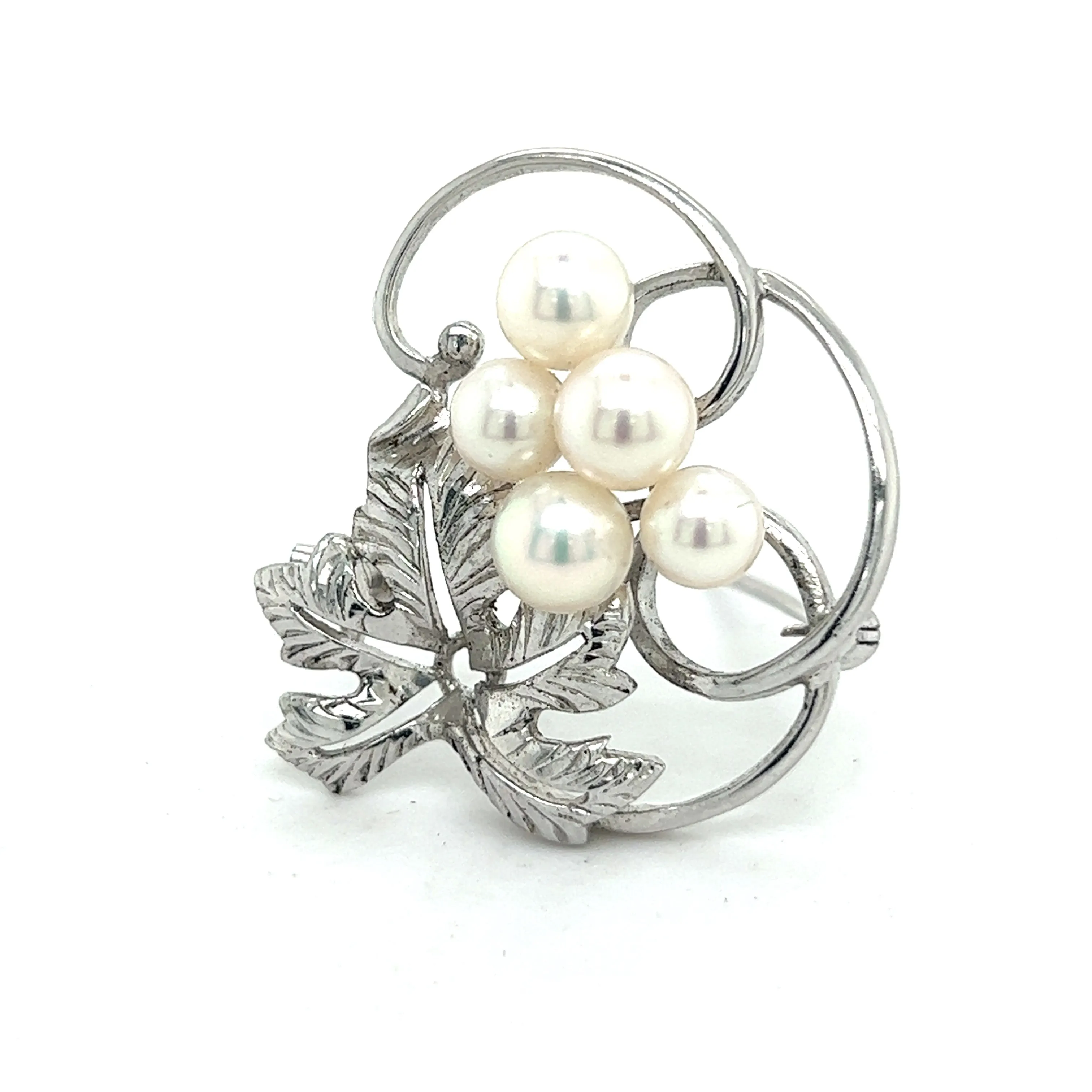 Mikimoto Authentic Estate Akoya Pearl Brooch Pin Sterling Silver 5.85 mm M302