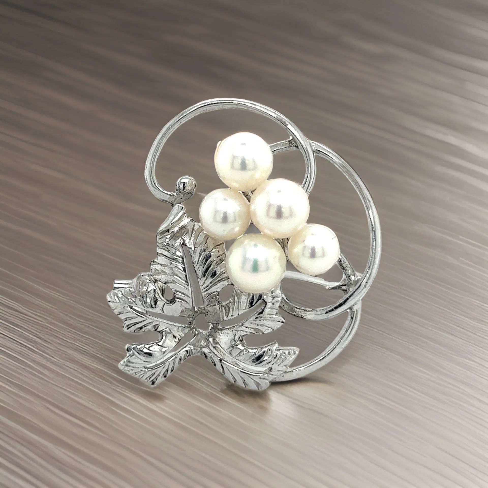 Mikimoto Authentic Estate Akoya Pearl Brooch Pin Sterling Silver 5.85 mm M302