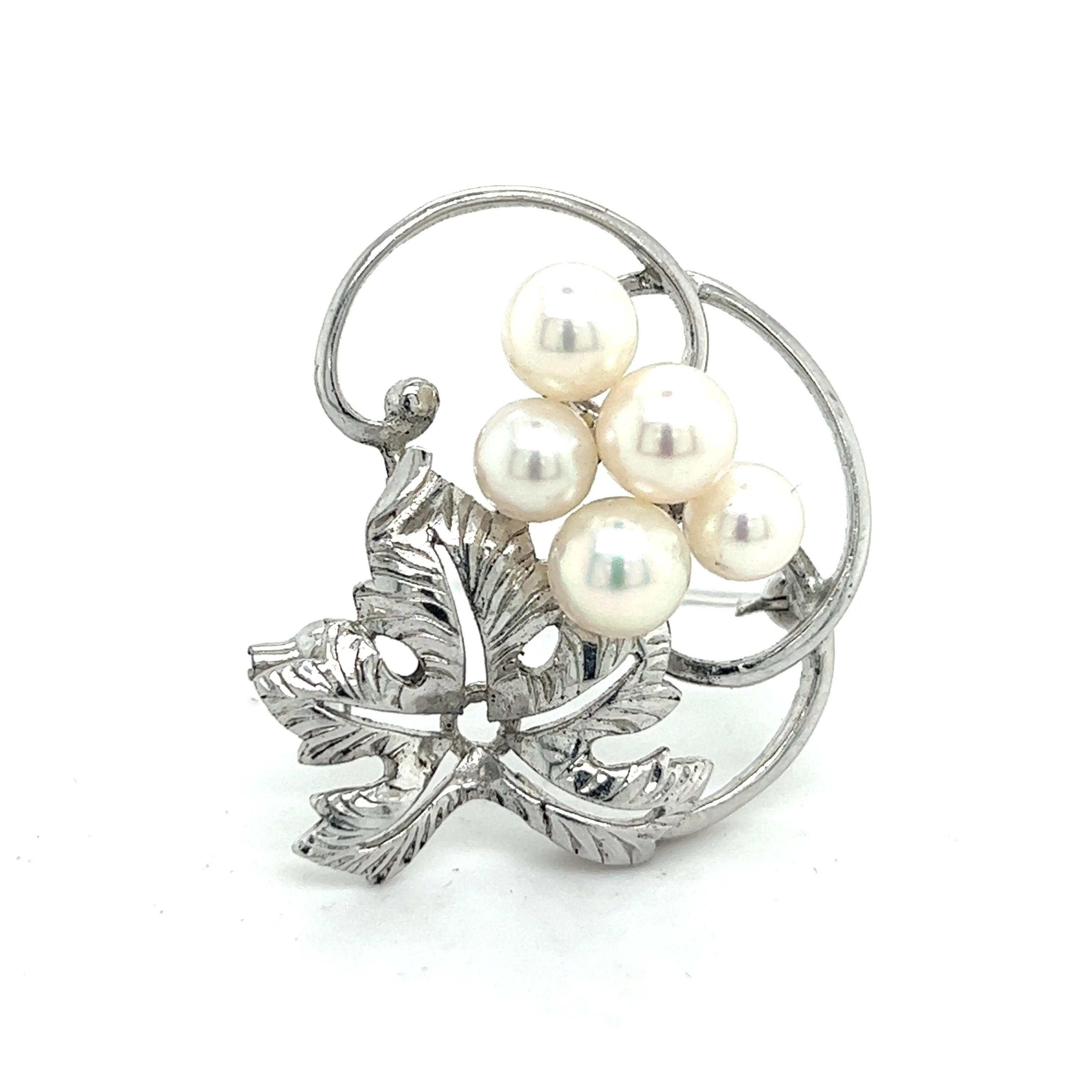 Mikimoto Authentic Estate Akoya Pearl Brooch Pin Sterling Silver 5.85 mm M302