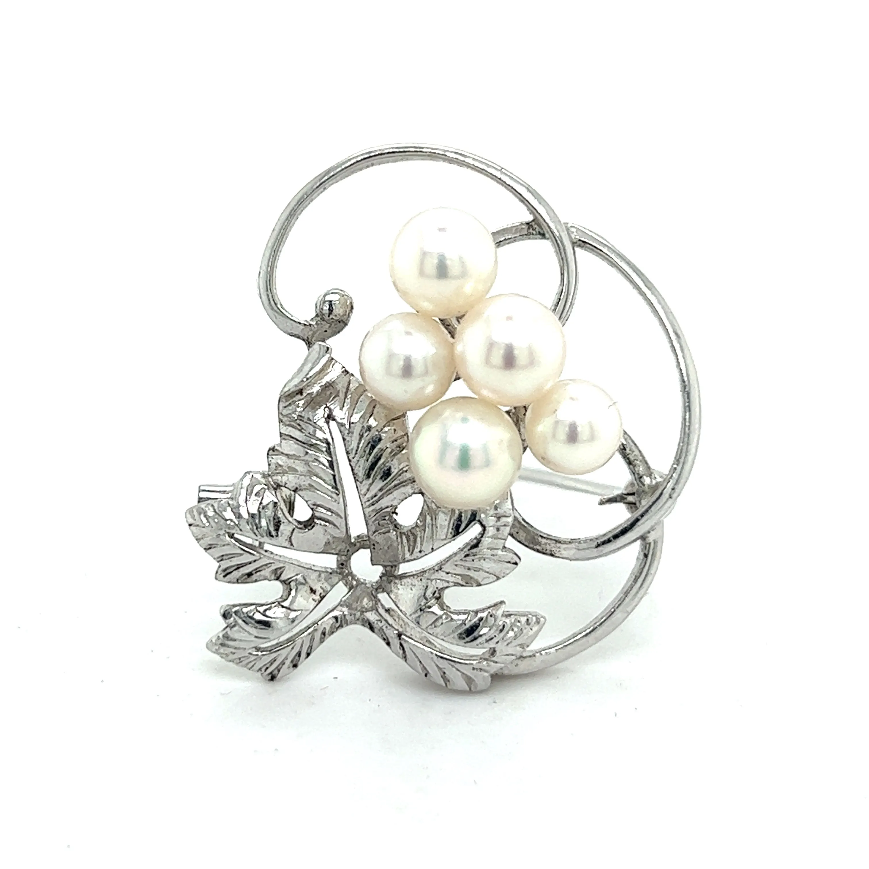 Mikimoto Authentic Estate Akoya Pearl Brooch Pin Sterling Silver 5.85 mm M302