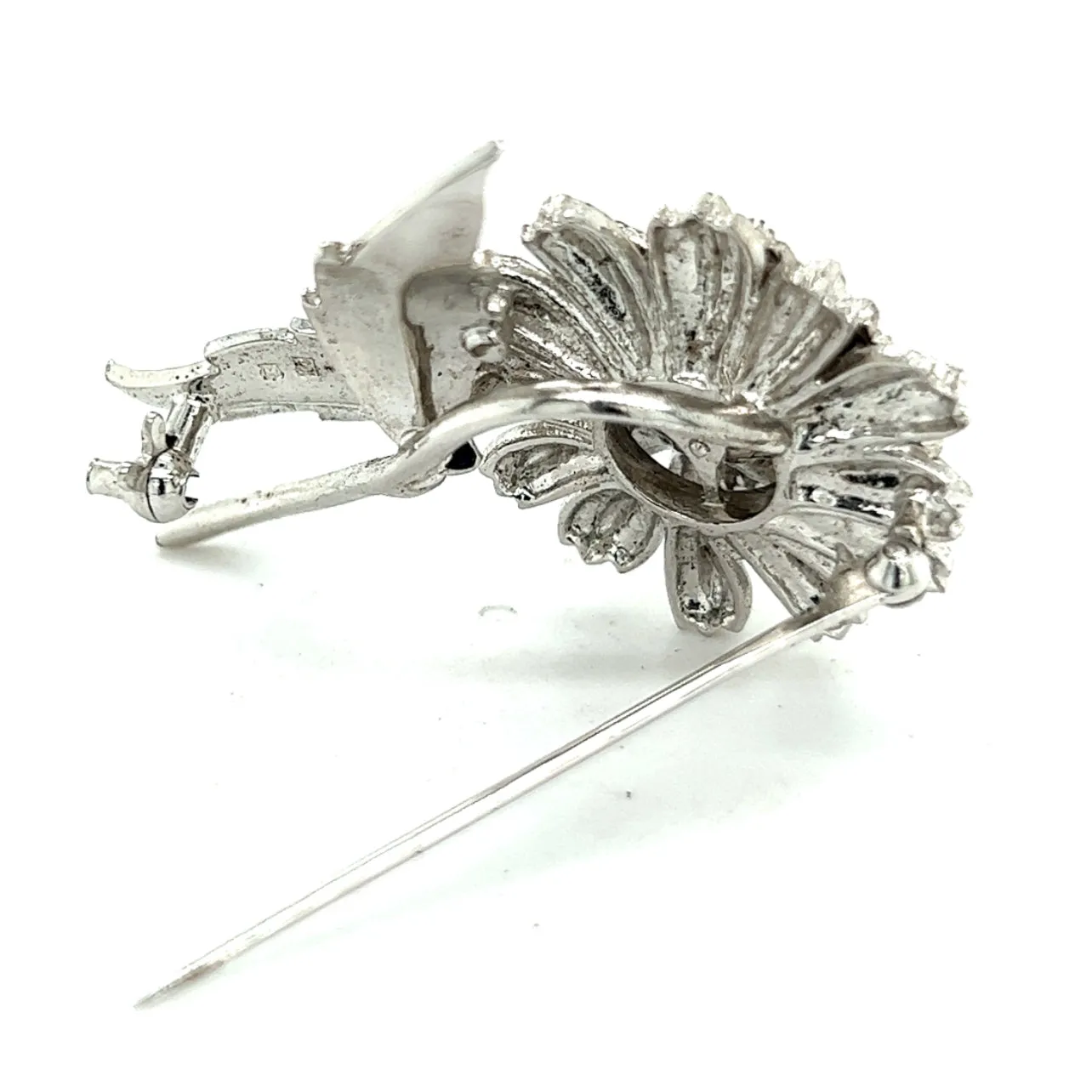 Mikimoto Estate Akoya Flower Pearl Brooch Pin Sterling Silver 6.16 mm M415