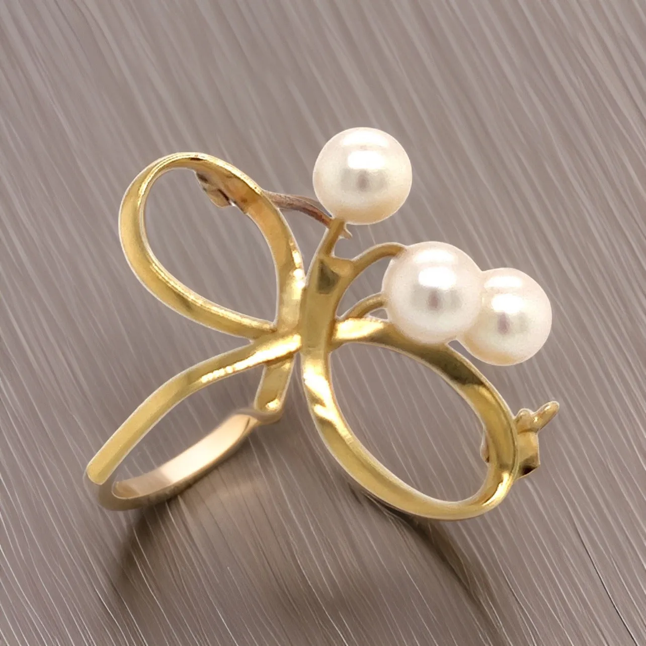 Mikimoto Estate Akoya Pearl Brooch Pin 14k Gold 6 mm M273
