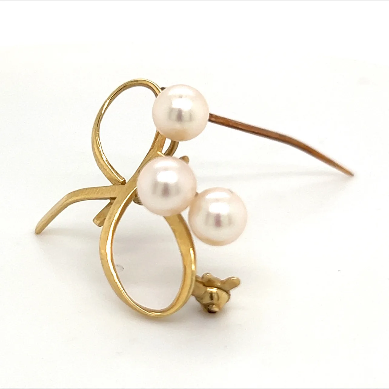 Mikimoto Estate Akoya Pearl Brooch Pin 14k Gold 6 mm M273