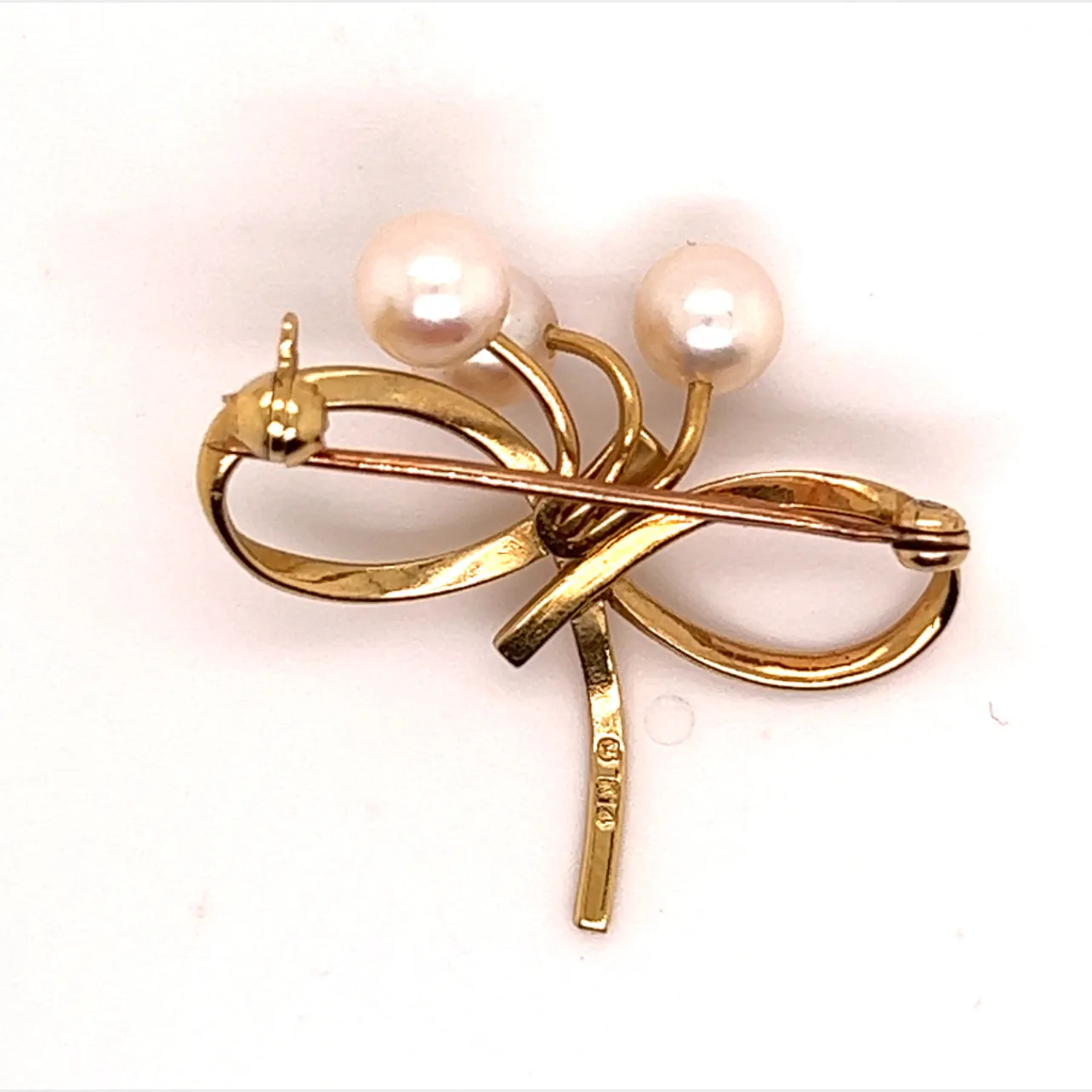 Mikimoto Estate Akoya Pearl Brooch Pin 14k Gold 6 mm M273