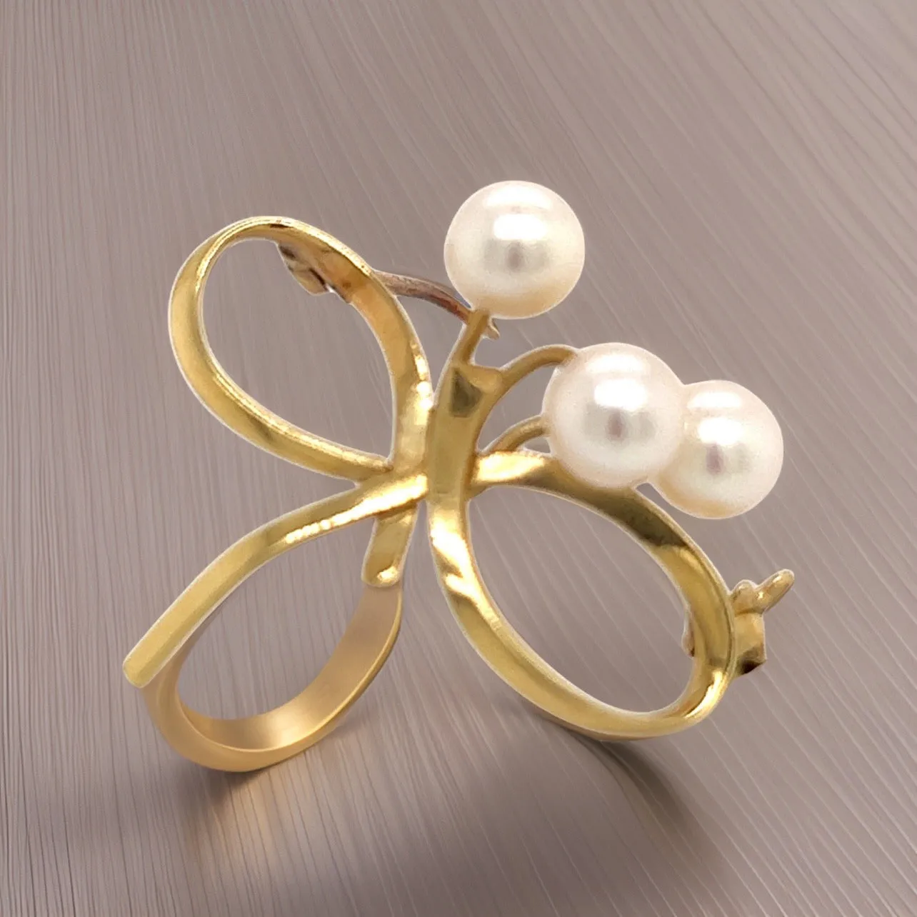 Mikimoto Estate Akoya Pearl Brooch Pin 14k Gold 6 mm M273
