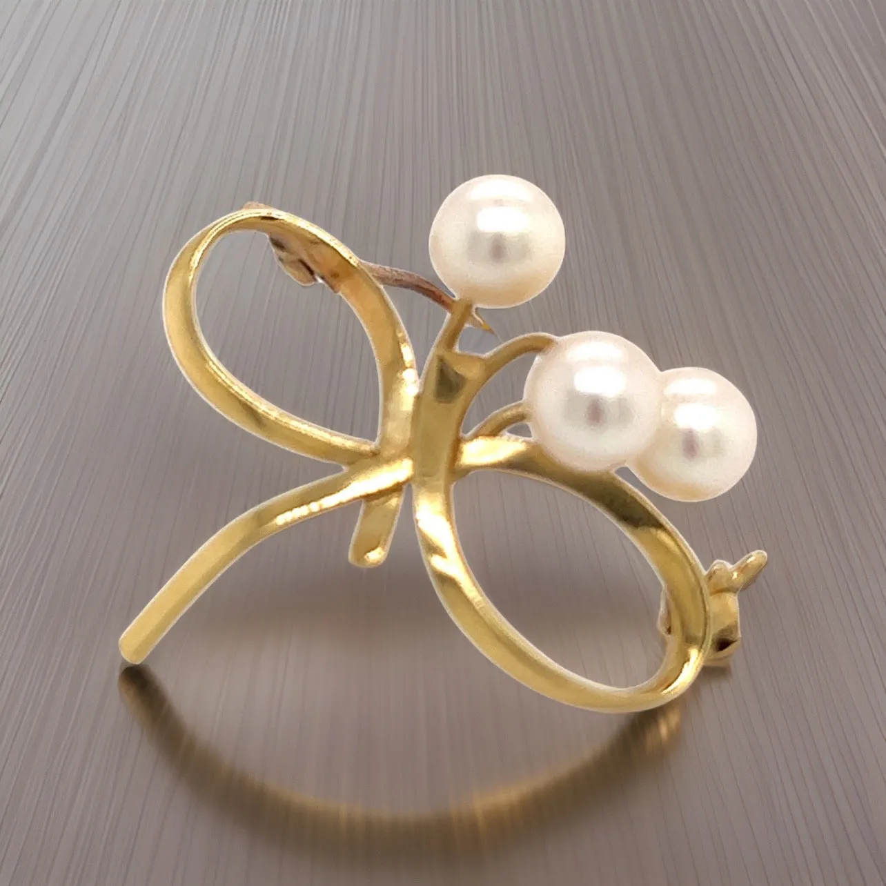 Mikimoto Estate Akoya Pearl Brooch Pin 14k Gold 6 mm M273