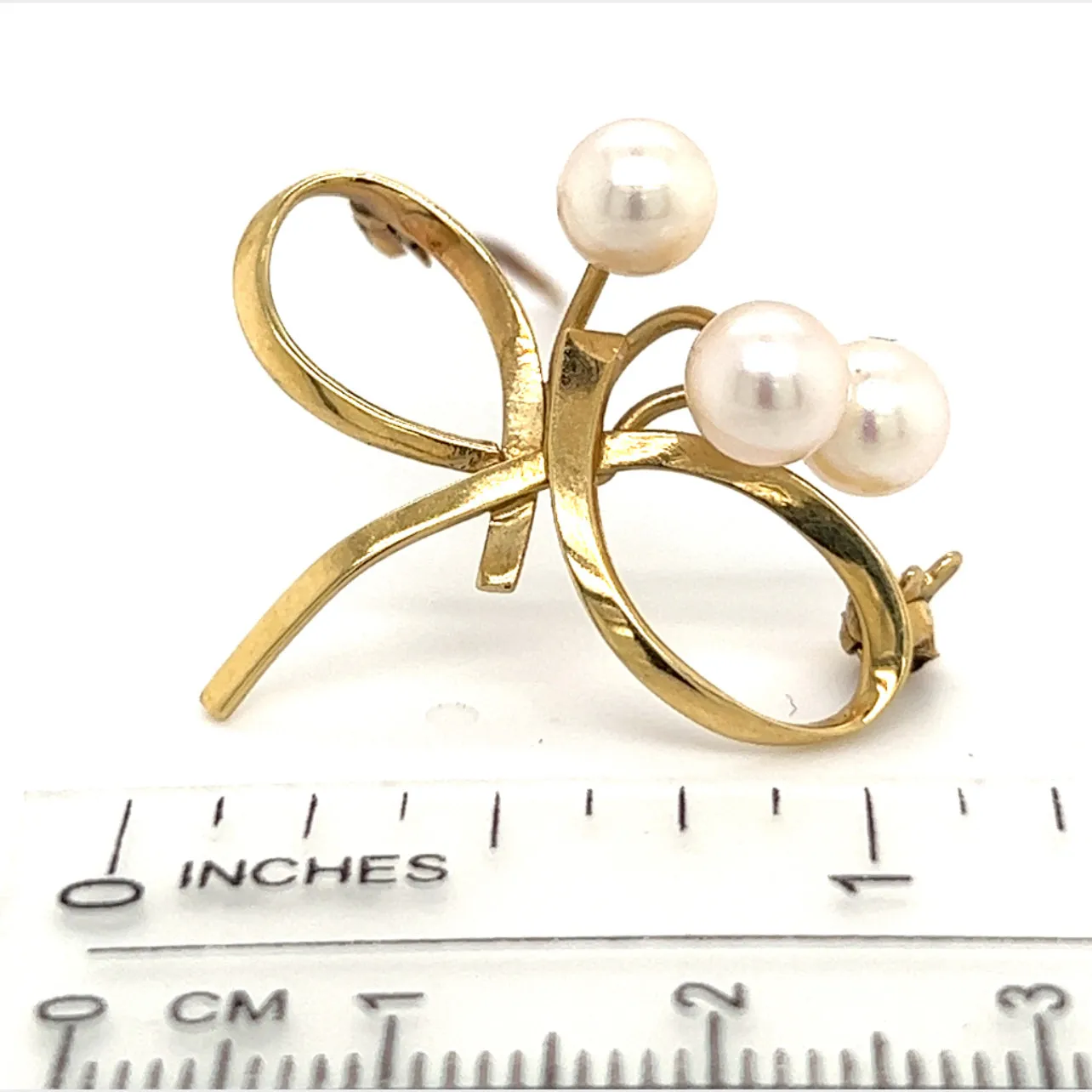 Mikimoto Estate Akoya Pearl Brooch Pin 14k Gold 6 mm M273