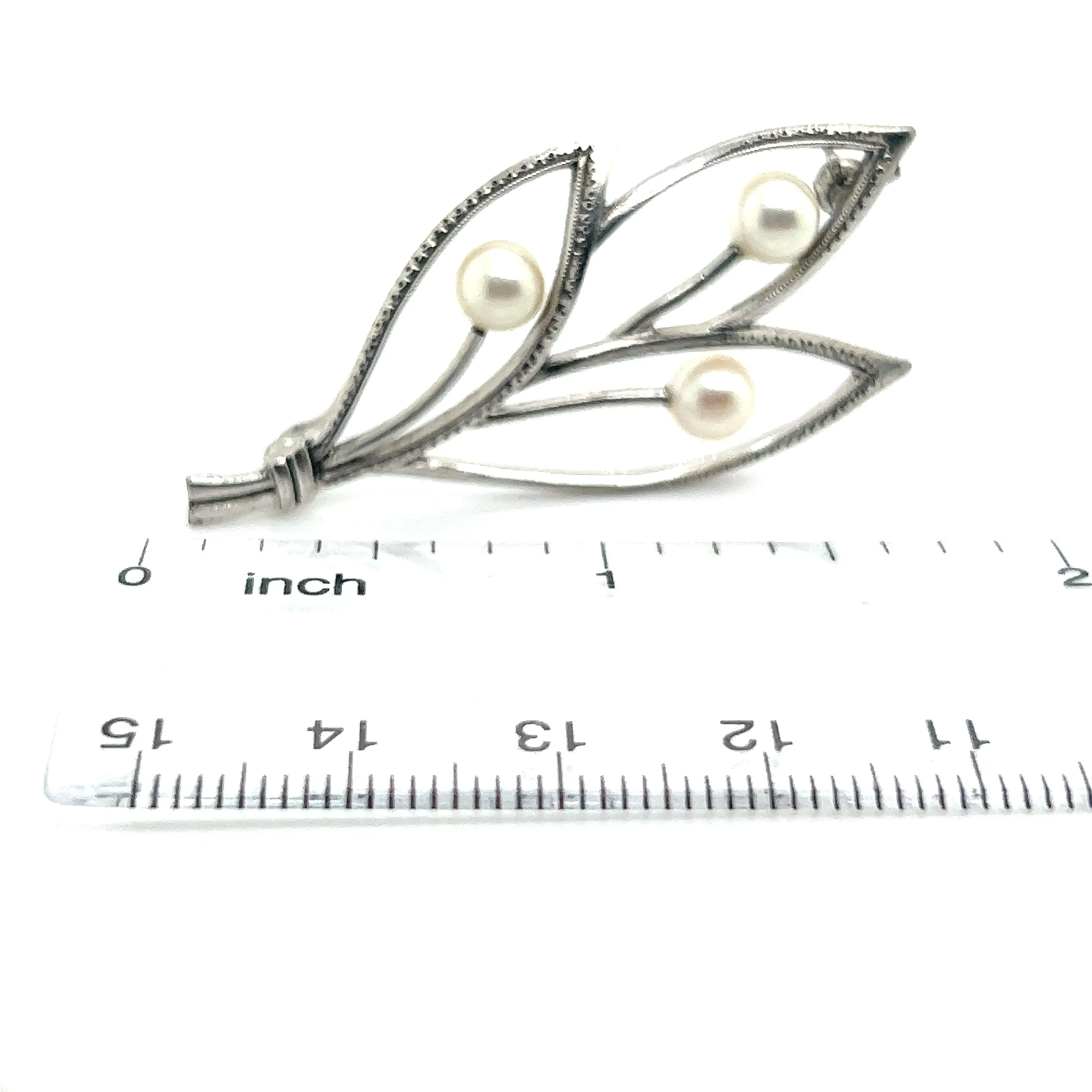 Mikimoto Estate Akoya Pearl Brooch Pin Sterling Silver 5.05 mm M279