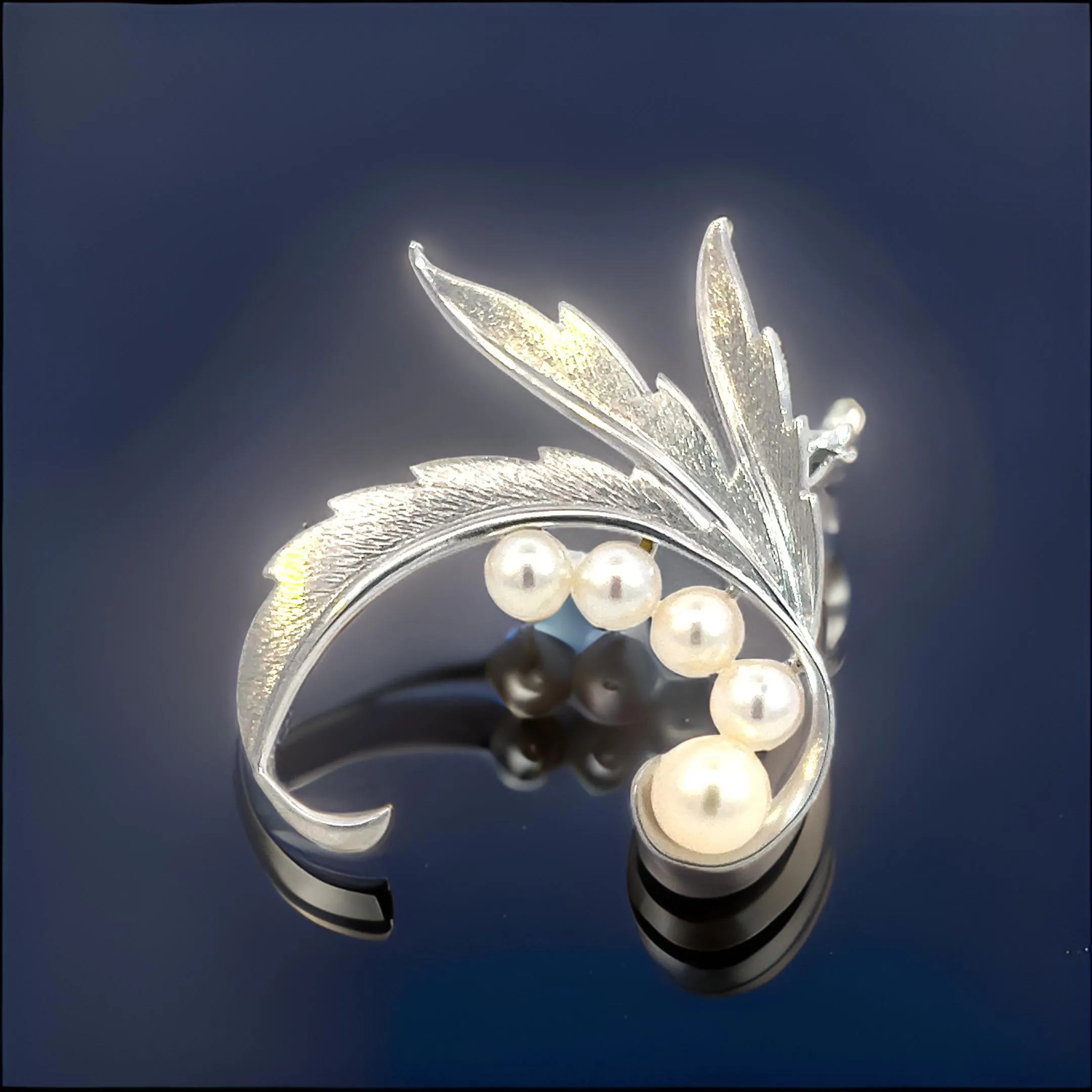 Mikimoto Estate Akoya Pearl Brooch Pin Sterling Silver 6.10 mm M420