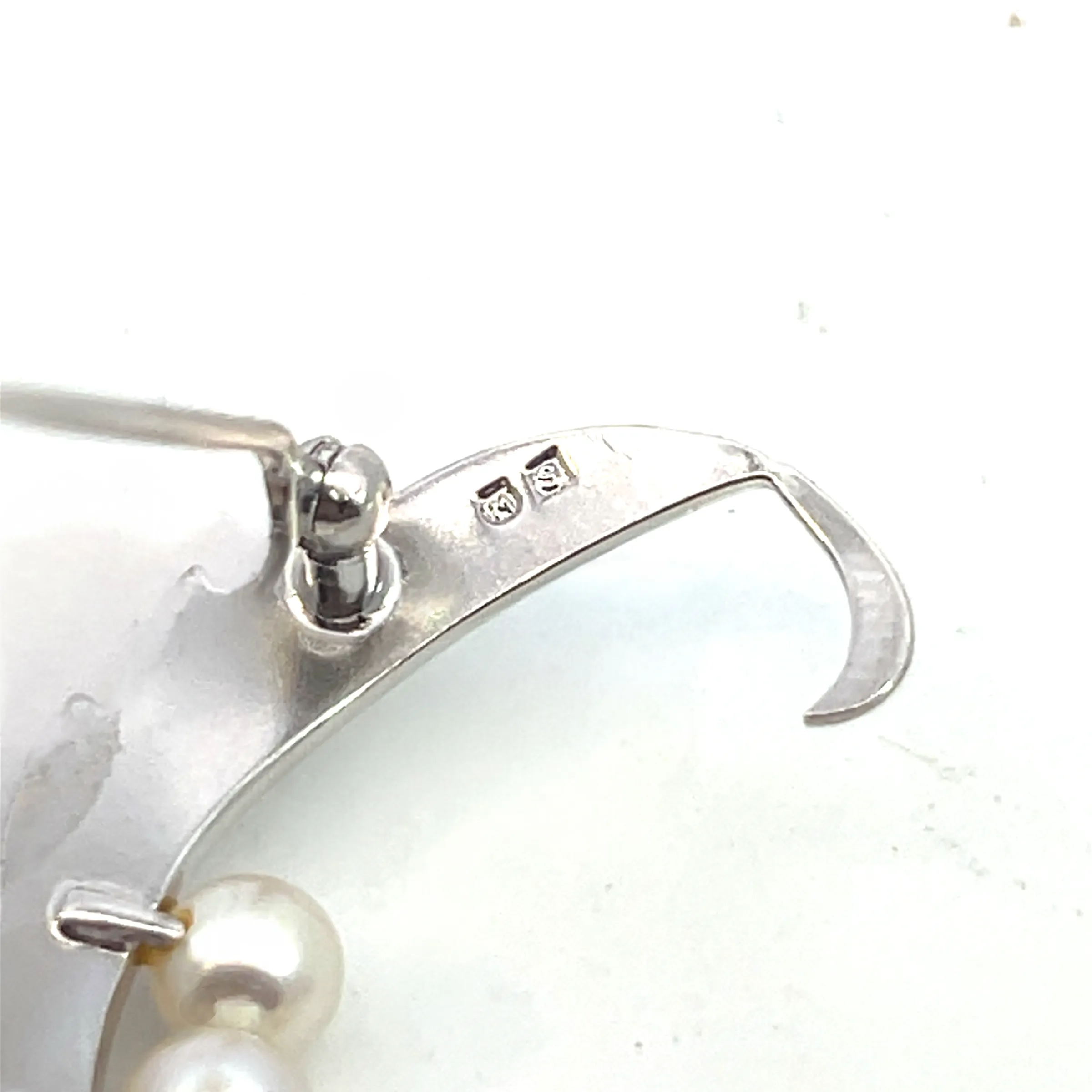 Mikimoto Estate Akoya Pearl Brooch Pin Sterling Silver 6.10 mm M420