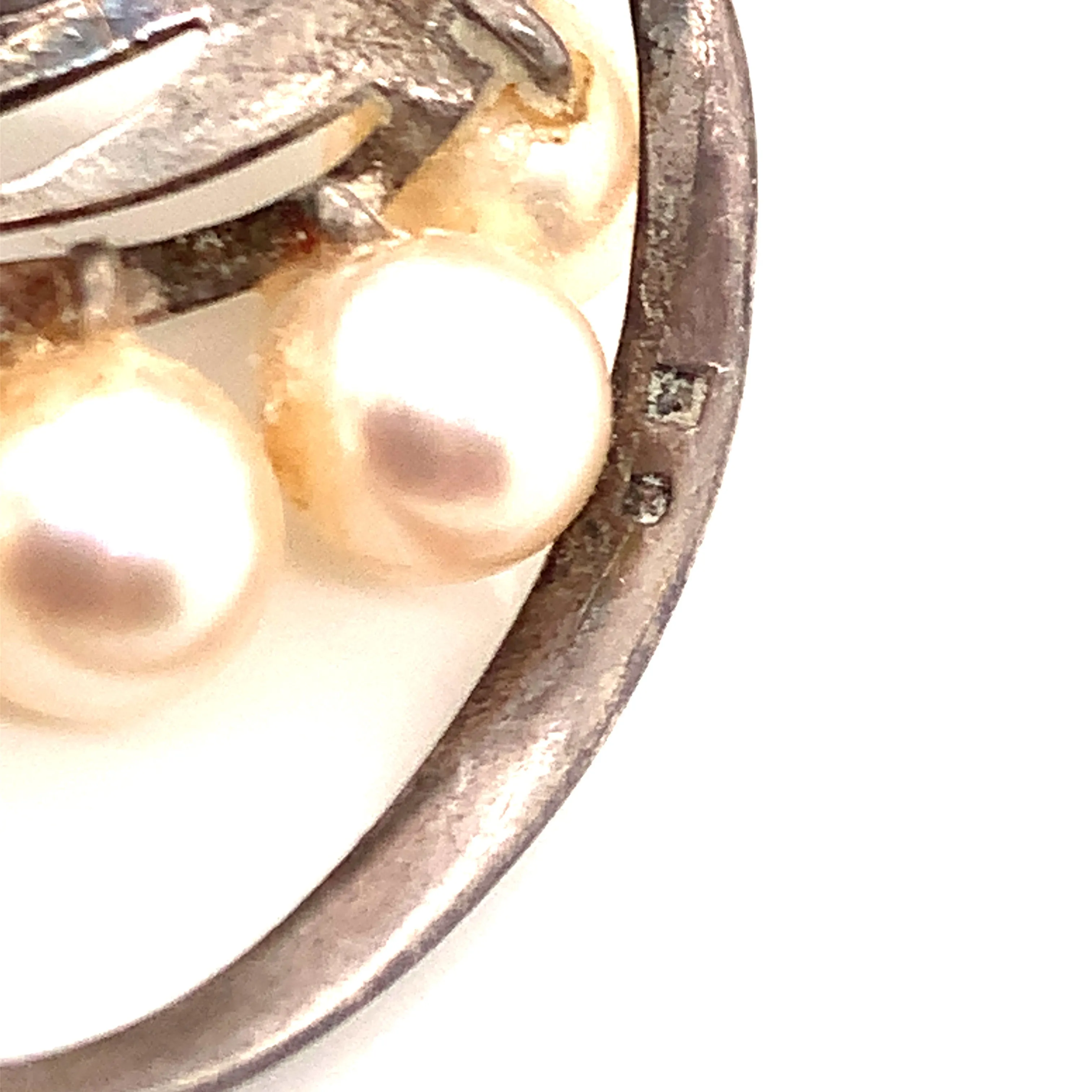 Mikimoto Estate Akoya Pearl Brooch Pin Sterling Silver 6.5 mm 5.56 Grams M199